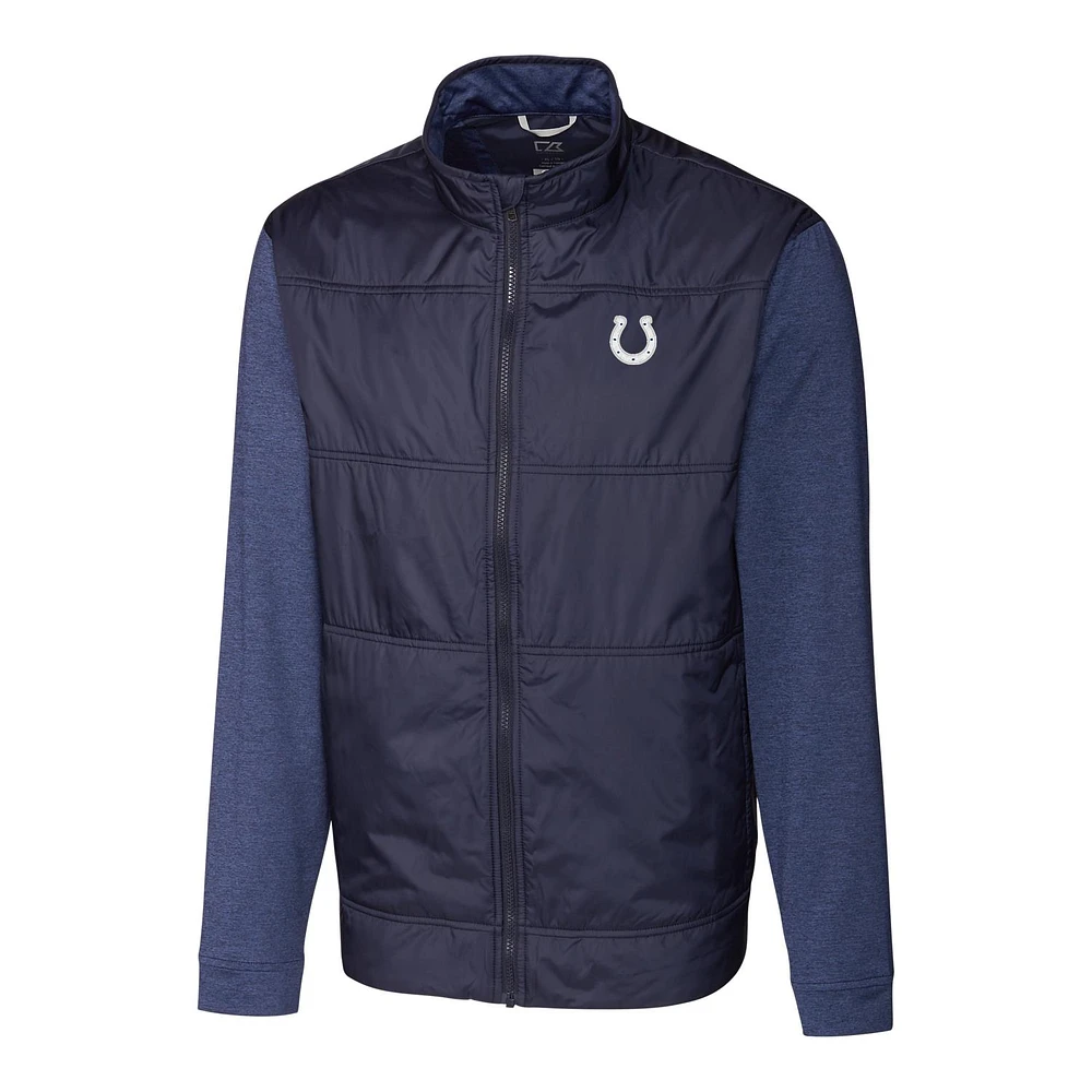 Men's Cutter & Buck Navy Indianapolis Colts Big Tall Stealth Full-Zip Jacket