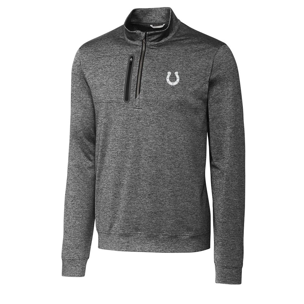 Men's Cutter & Buck Gray Indianapolis Colts Big & Tall Stealth Quarter-Zip Pullover Jacket