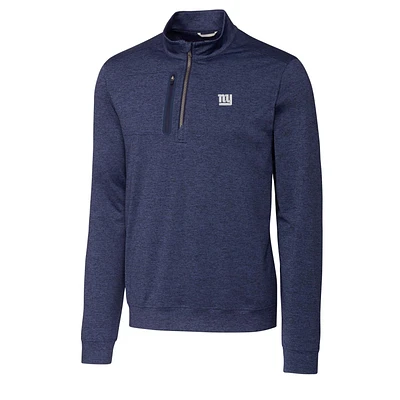 Men's Cutter & Buck Navy New York Giants Big Tall Stealth Quarter-Zip Pullover Jacket