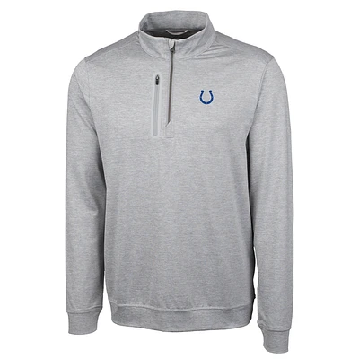 Men's Cutter & Buck Heather Gray Indianapolis Colts Big Tall Stealth Quarter-Zip Pullover Jacket