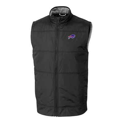Men's Cutter & Buck Black Buffalo Bills Big Tall Stealth Full-Zip Vest