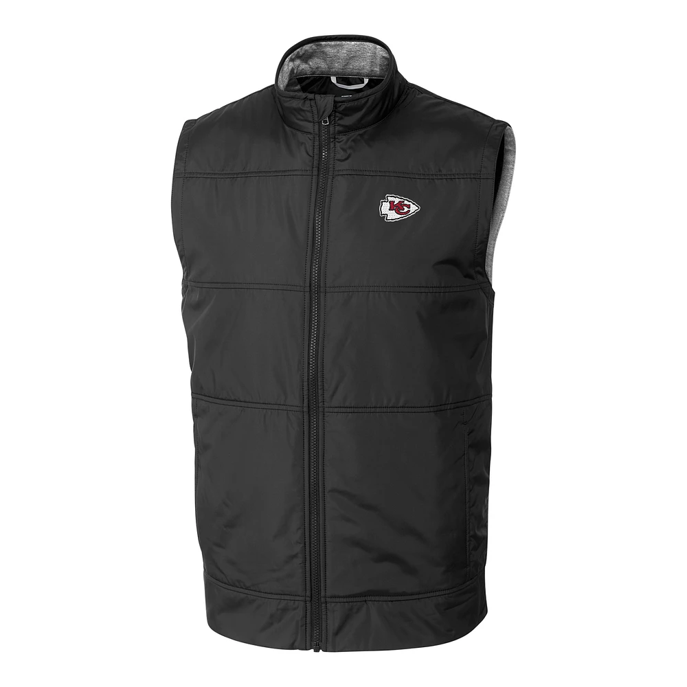 Men's Cutter & Buck Black Kansas City Chiefs Big Tall Stealth Full-Zip Vest