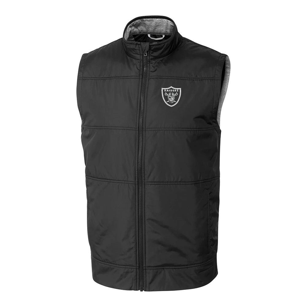 Men's Cutter & Buck Black Las Vegas Raiders Big Tall Stealth Full-Zip Vest