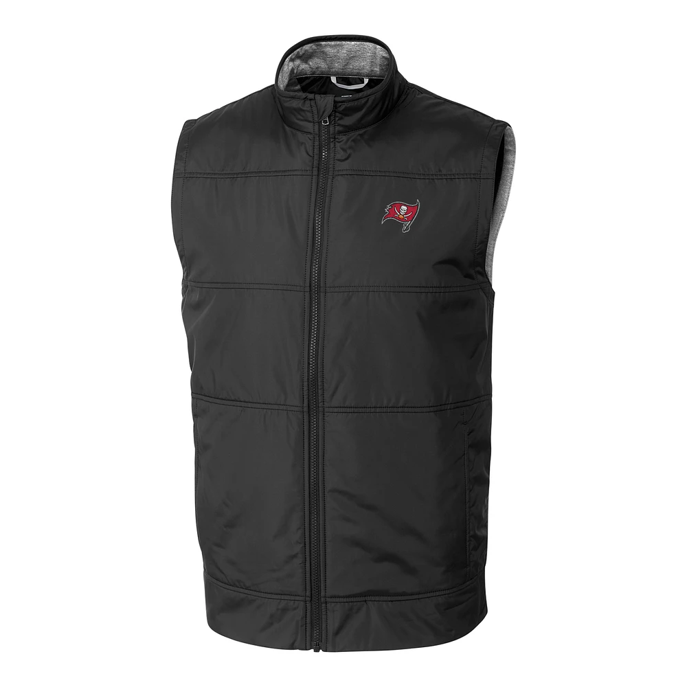 Men's Cutter & Buck Black Tampa Bay Buccaneers Big Tall Stealth Full-Zip Vest