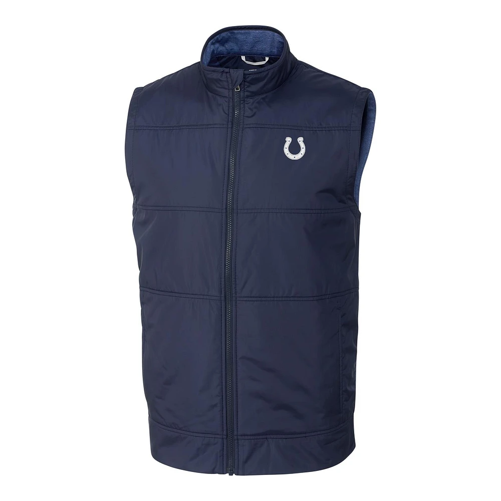 Men's Cutter & Buck Navy Indianapolis Colts Big Tall Stealth Full-Zip Vest
