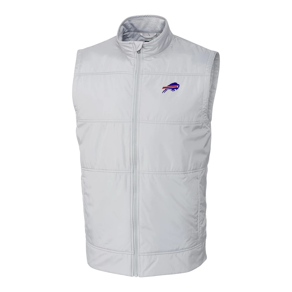 Men's Cutter & Buck Heathered Gray Buffalo Bills Big & Tall Stealth Full-Zip Vest