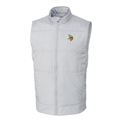 Men's Cutter & Buck Heather Gray Minnesota Vikings Big Tall Stealth Full-Zip Vest