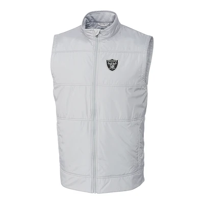 Men's Cutter & Buck Heather Gray Las Vegas Raiders Big Tall Stealth Full-Zip Vest
