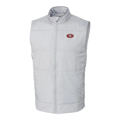 Men's Cutter & Buck Heather Gray San Francisco 49ers Big & Tall Stealth Full-Zip Vest