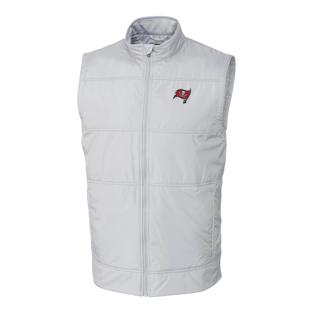 Men's Cutter & Buck Heather Gray Tampa Bay Buccaneers Big Tall Stealth Full-Zip Vest