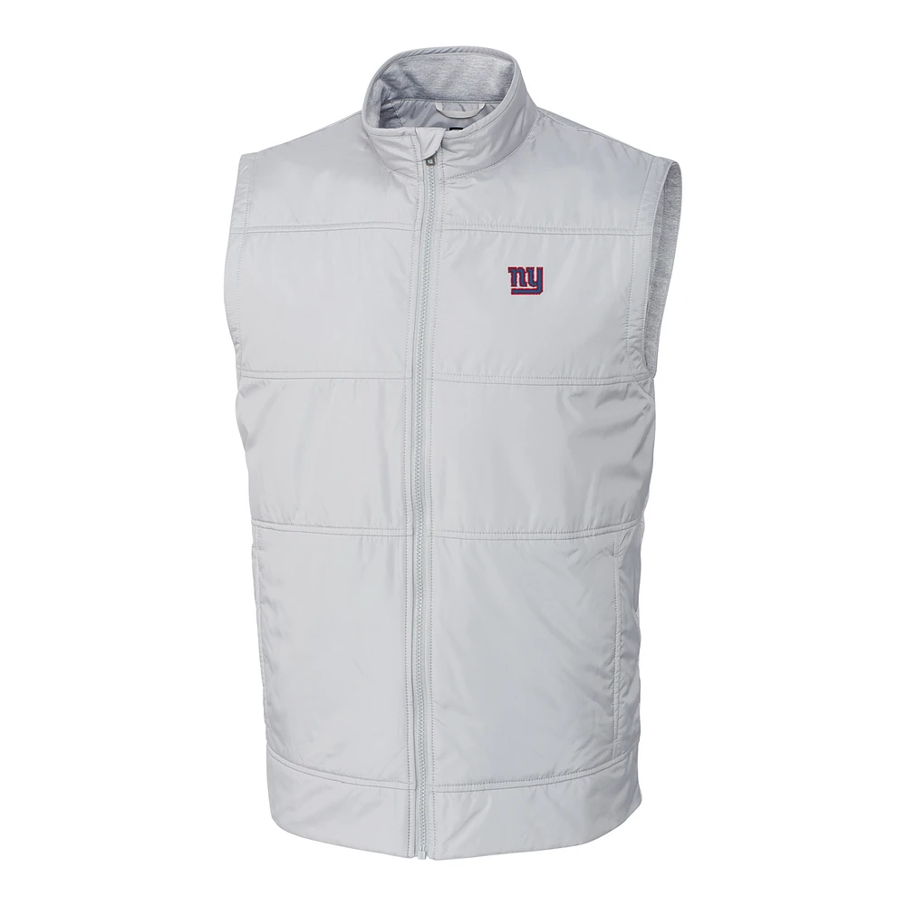 Men's Cutter & Buck Heather Gray New York Giants Big Tall Stealth Full-Zip Vest