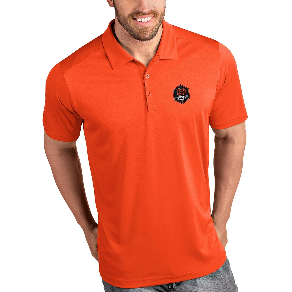 Men's Antigua Orange Houston Logo Dynamo Tribute Polo
