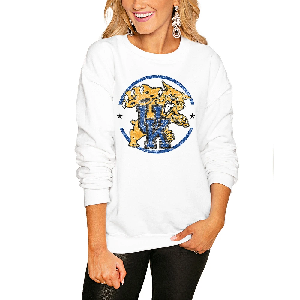 Women's White Kentucky Wildcats End Zone Pullover Sweatshirt