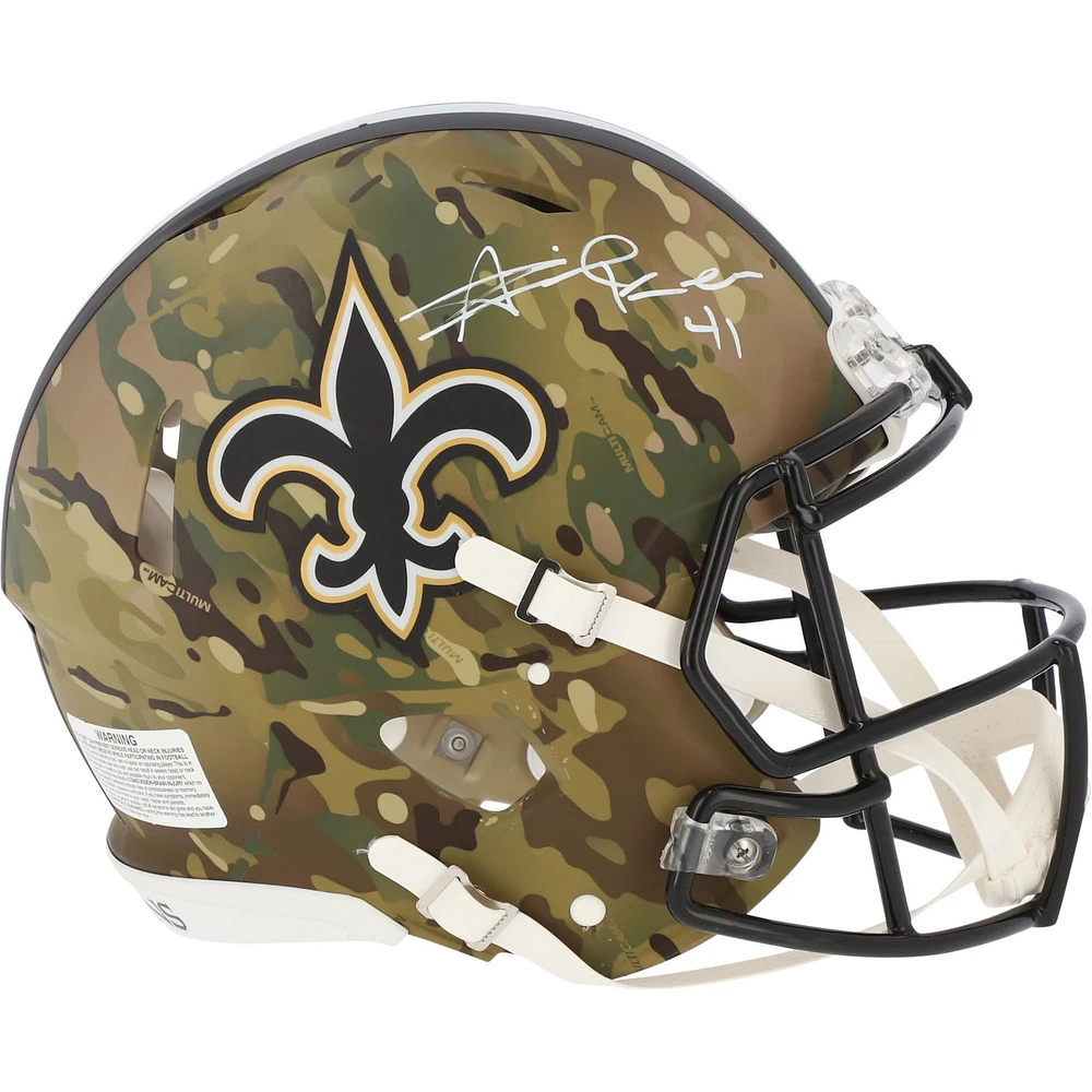Alvin Kamara New Orleans Saints Autographed Riddell Camo Alternate Speed Authentic Helmet