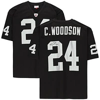 Charles Woodson Oakland Raiders Autographed Mitchell & Ness Black Authentic Throwback Jersey