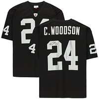 Charles Woodson Oakland Raiders Autographed Mitchell & Ness Black Authentic Throwback Jersey
