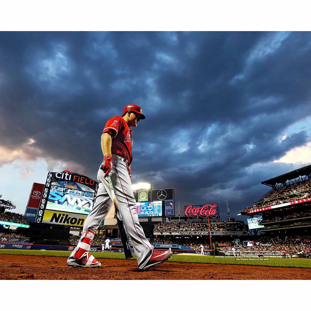 Mike Trout Los Angeles Angels Unsigned Walking to Bat Photograph