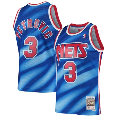 Men's Mitchell & Ness Drazen Petrovic Blue New Jersey Nets 1990/91 Hardwood Classics Swingman