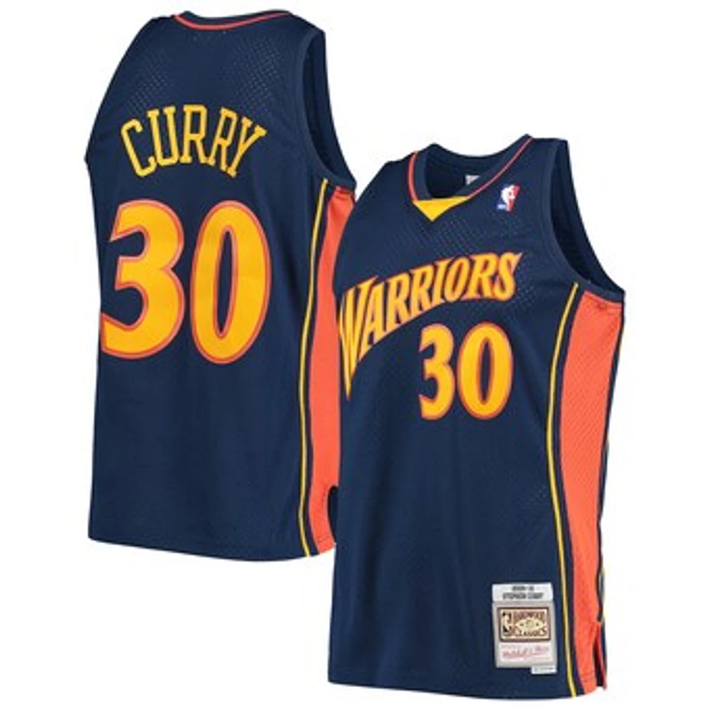 Men's Mitchell & Ness Stephen Curry Navy Golden State Warriors Hardwood Classics Swingman Jersey
