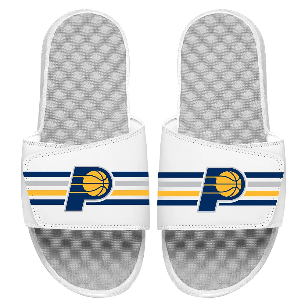 Men's ISlide White Indiana Pacers Stripes Slide Sandals