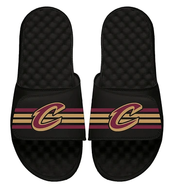 Youth ISlide Black Cleveland Cavaliers Stripes Slide Sandals