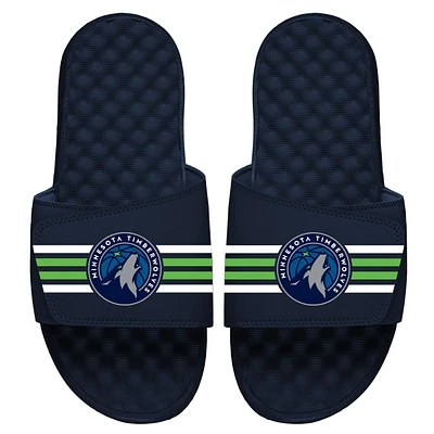 Youth ISlide Navy Minnesota Timberwolves Stripes Slide Sandals