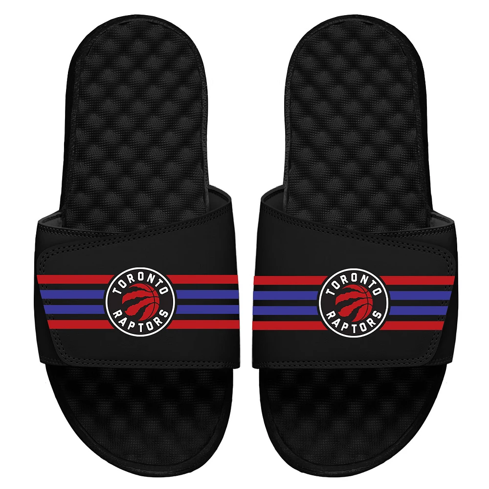 Youth ISlide Black Toronto Raptors Stripes Slide Sandals
