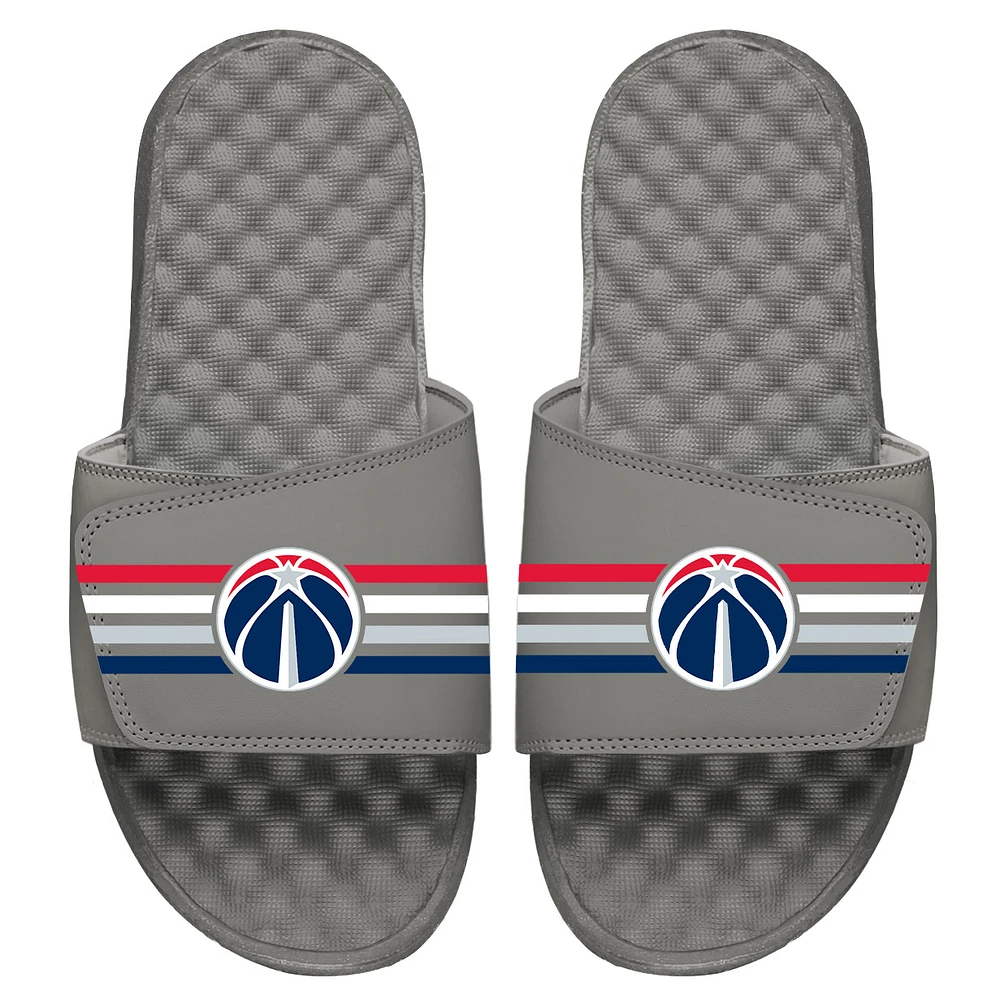 Youth ISlide Gray Washington Wizards Stripes Slide Sandals