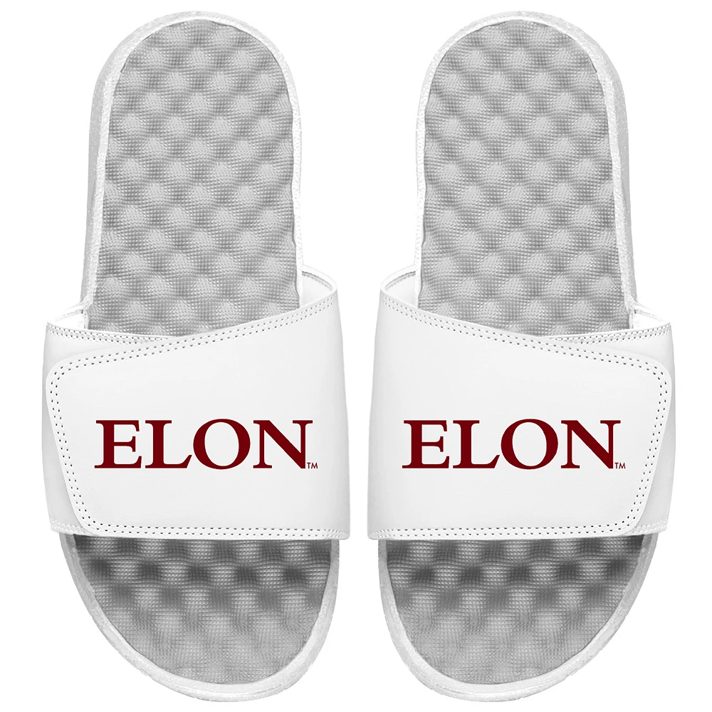 Men's ISlide White Elon Phoenix Wordmark Slide Sandals