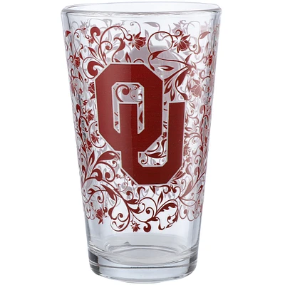 Oklahoma Sooners 16oz. Floral Pint Glass