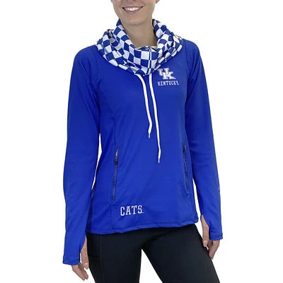 Women's Royal Kentucky Wildcats Funnel Neck Half-Zip Pullover Sweatshirt