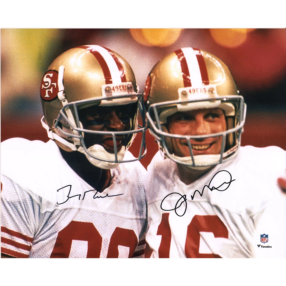 Jerry Rice & Joe Montana San Francisco 49ers Multi-Signed 16" x 20" White Jersey Close-Up Photograph