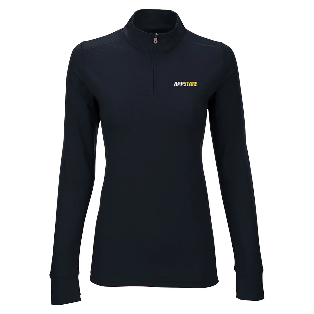 Women's Black Appalachian State Mountaineers Vansport Zen Quarter-Zip Pullover Jacket