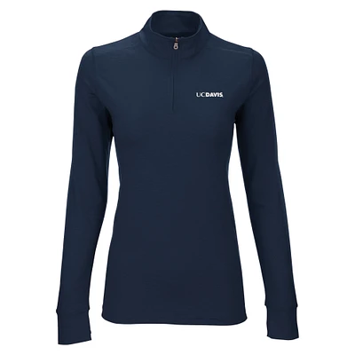 Women's Navy UC Davis Aggies Vansport Zen Quarter-Zip Pullover Jacket