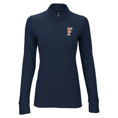 Women's Navy Cal State Fullerton Titans Vansport Zen Quarter-Zip Pullover Jacket