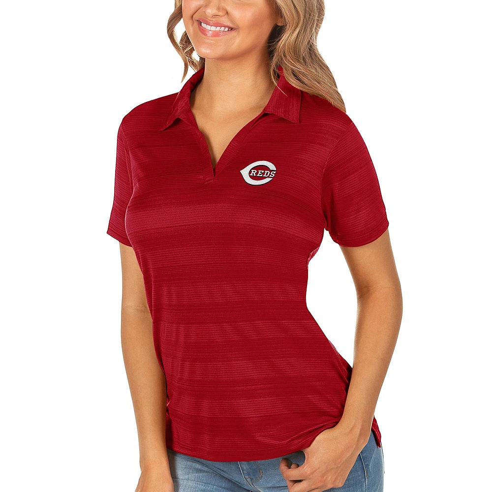 Women's Antigua Red Cincinnati Reds Compass Polo