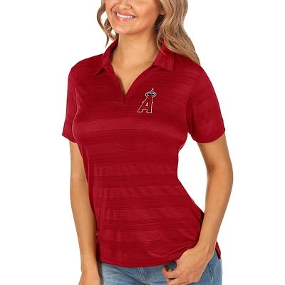 Women's Antigua Red Los Angeles Angels Compass Polo