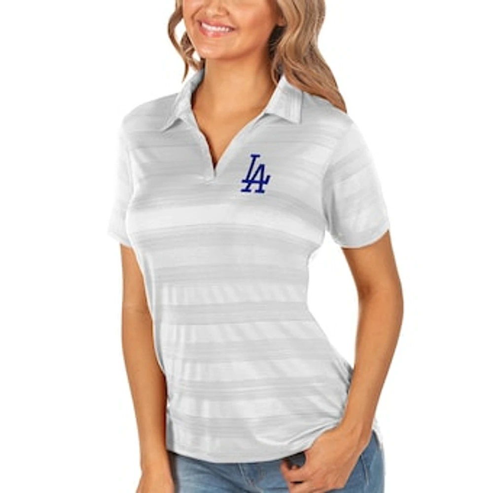 Women's Antigua White Los Angeles Dodgers Compass Polo