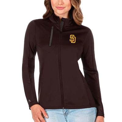 Women's Antigua Brown/Charcoal San Diego Padres Generation Full-Zip Jacket
