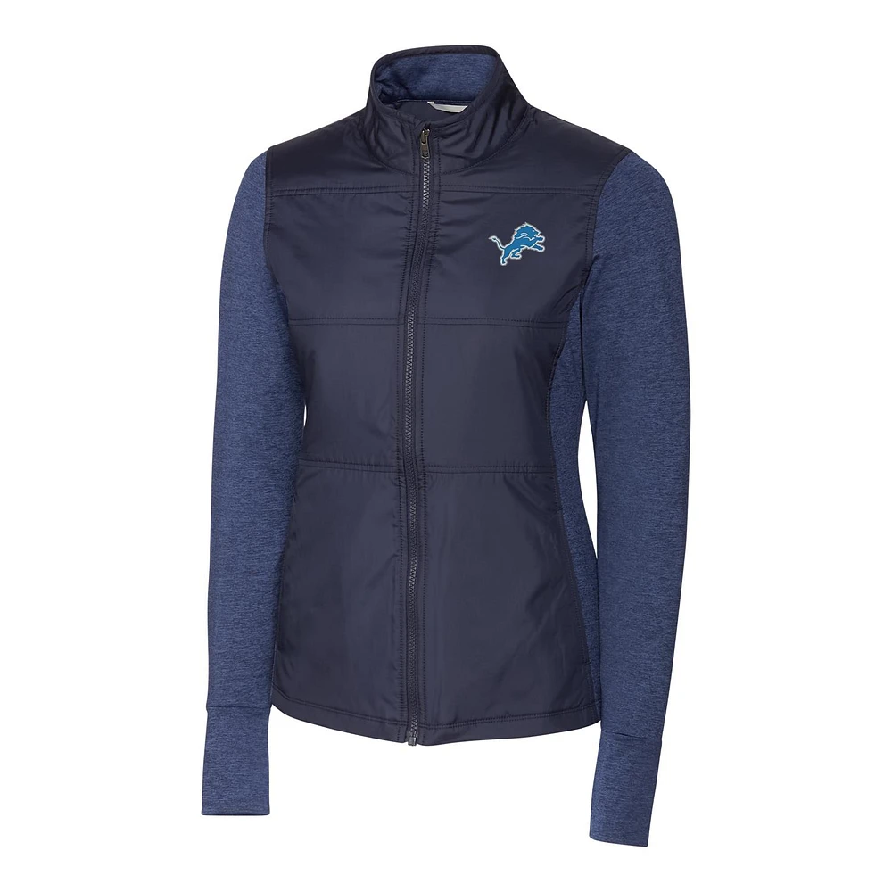 Women's Cutter & Buck Navy Detroit Lions Stealth Full-Zip Jacket