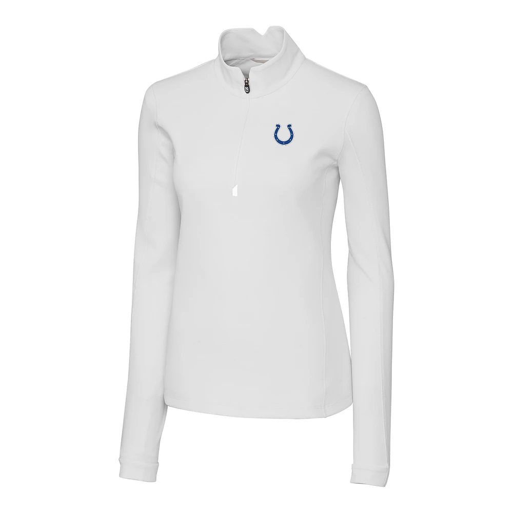 Women's Cutter & Buck White Indianapolis Colts Traverse Half-Zip Pullover Jacket