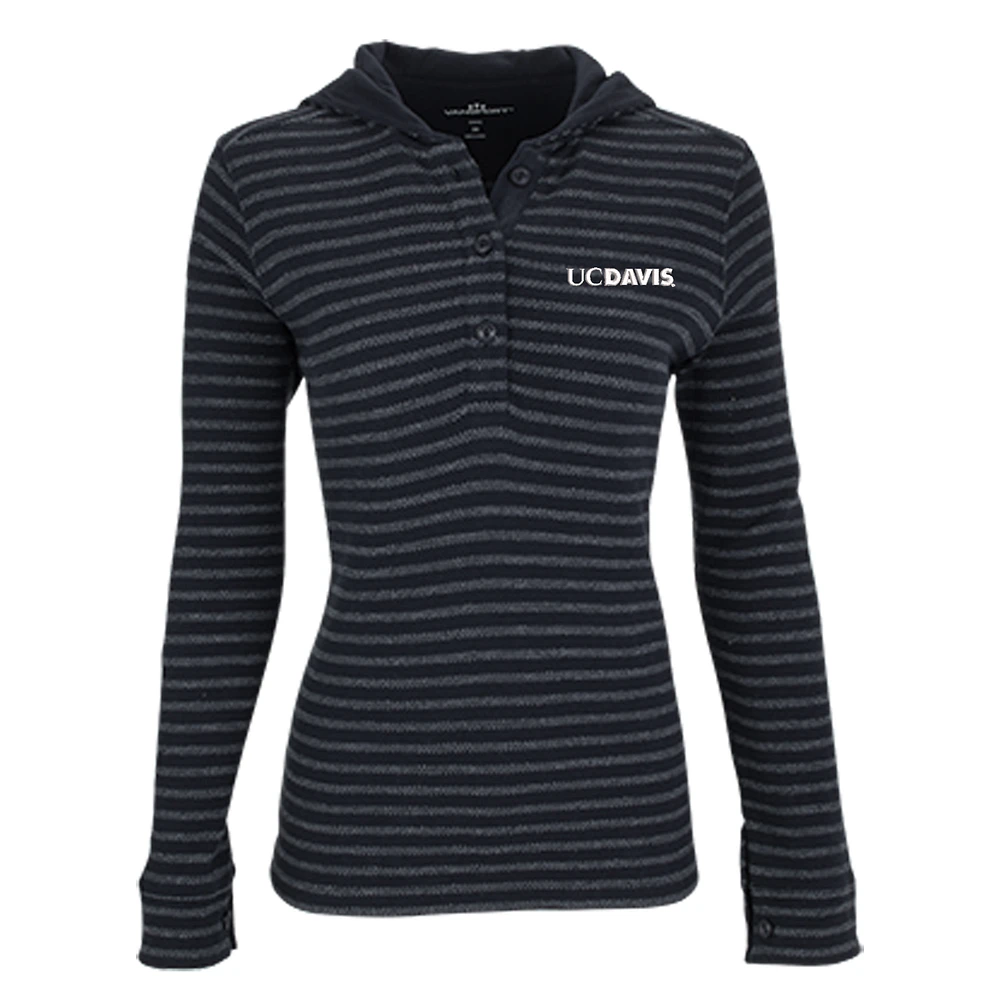 Women's Navy/Gray UC Davis Aggies Baja Pullover Hoodie
