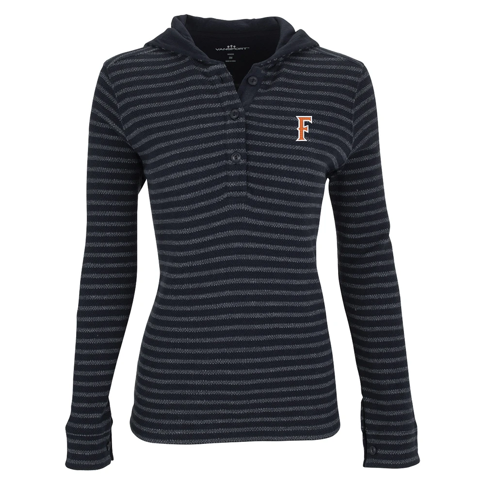 Women's Navy/White Cal State Fullerton Titans Baja Pullover Hoodie