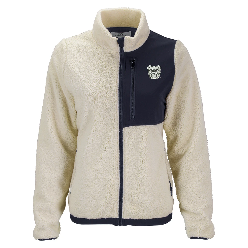Women's Cream/Navy Butler Bulldogs Denali Full-Zip Jacket
