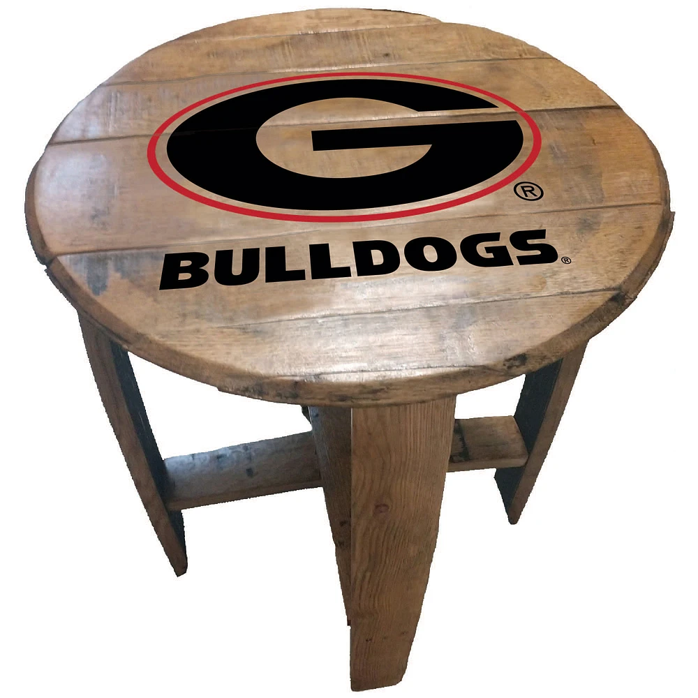 Georgia Bulldogs Team Oak Barrel Table