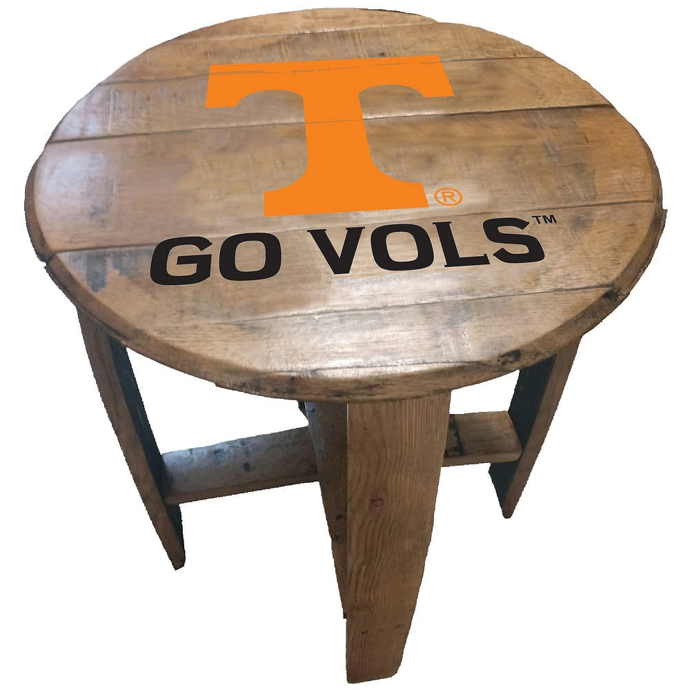 Tennessee Volunteers Team Oak Barrel Table