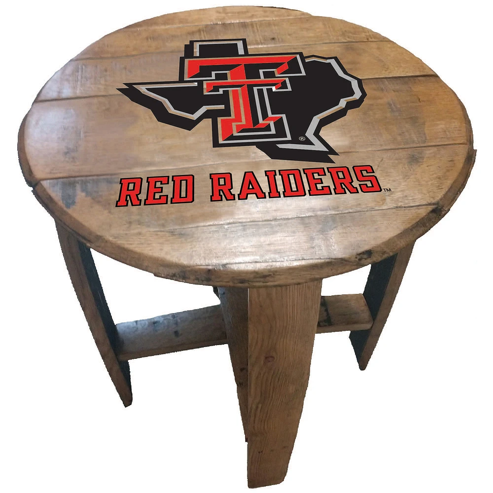 Texas Tech Red Raiders Team Oak Barrel Table
