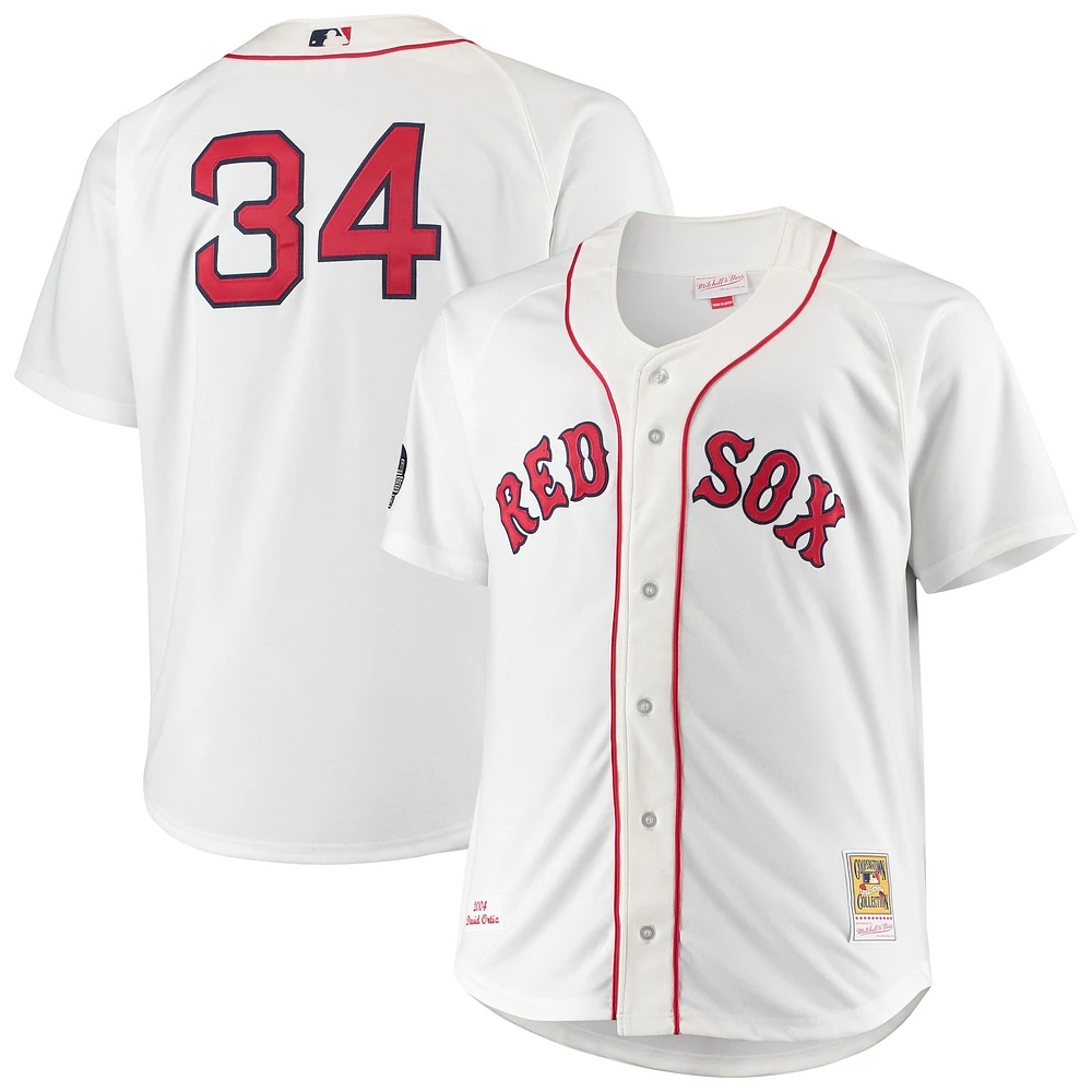 Men's Mitchell & Ness David Ortiz White Boston Red Sox Big Tall Home Authentic Player Jersey