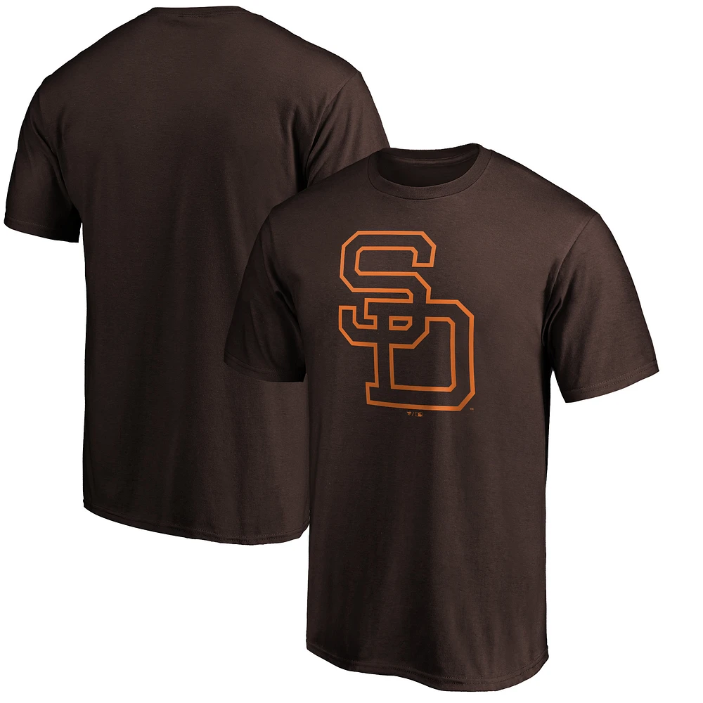 Men's Brown San Diego Padres Cooperstown Collection Huntington Logo T-Shirt