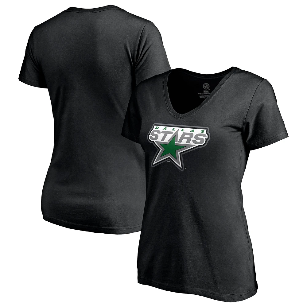 Women's Black Dallas Stars Special Edition Secondary Logo V-Neck T-Shirt